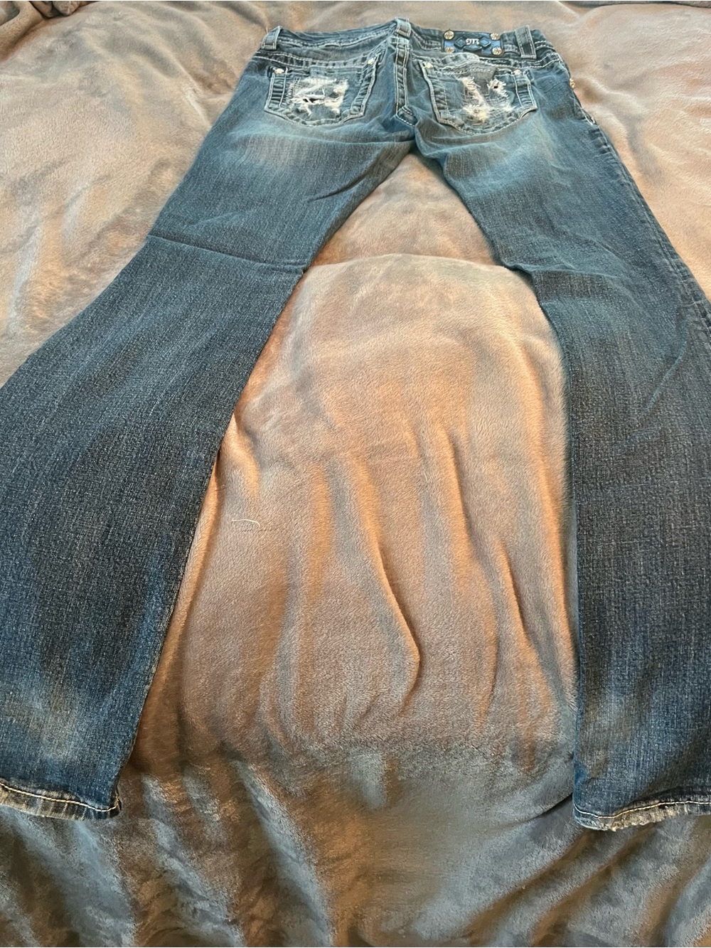 Miss Me Women's Boot Cut Jeans - Dark Blue Wash - Picture 5 of 6